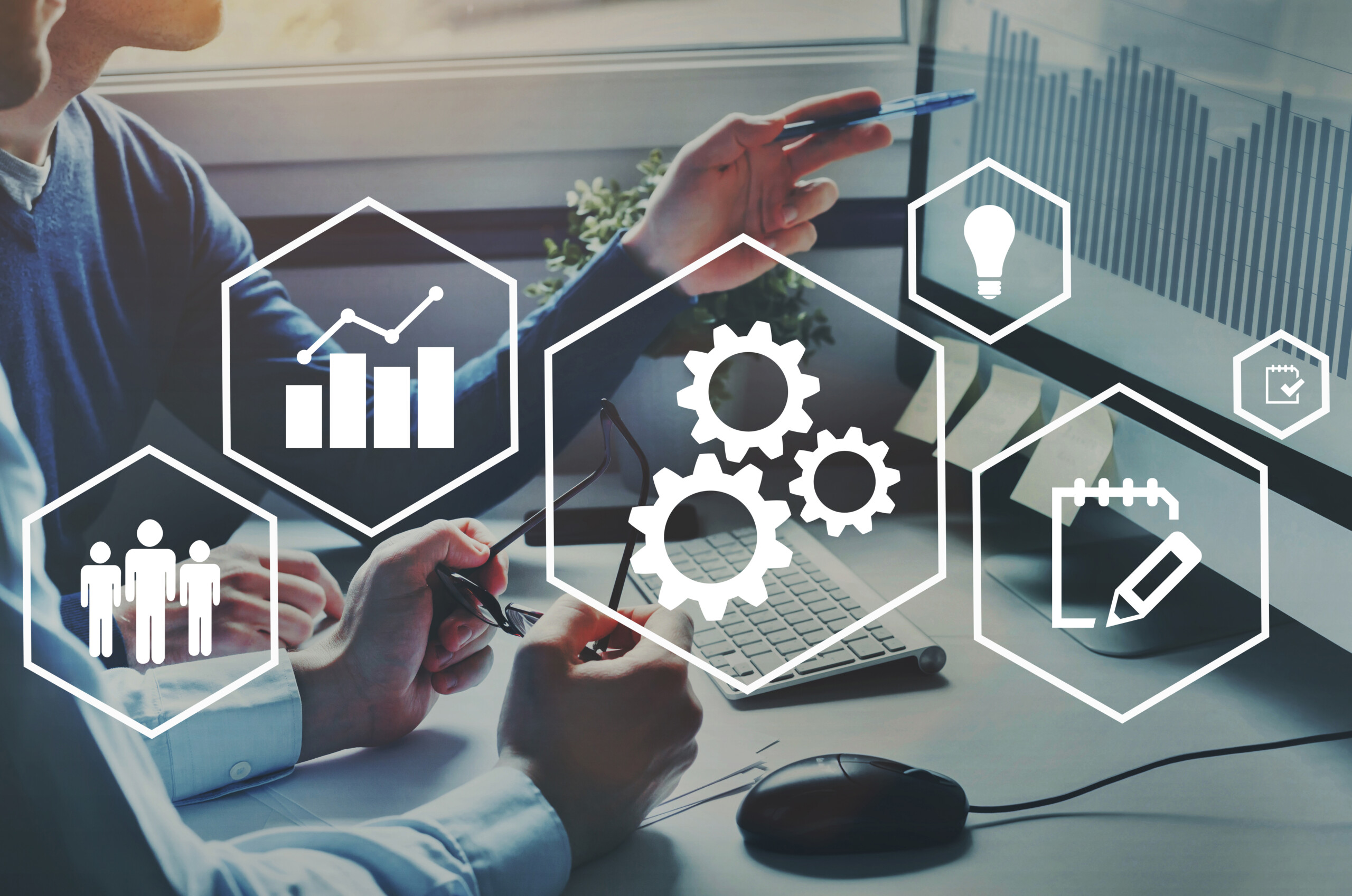 Automation and optimisation concept, business process workflow d
